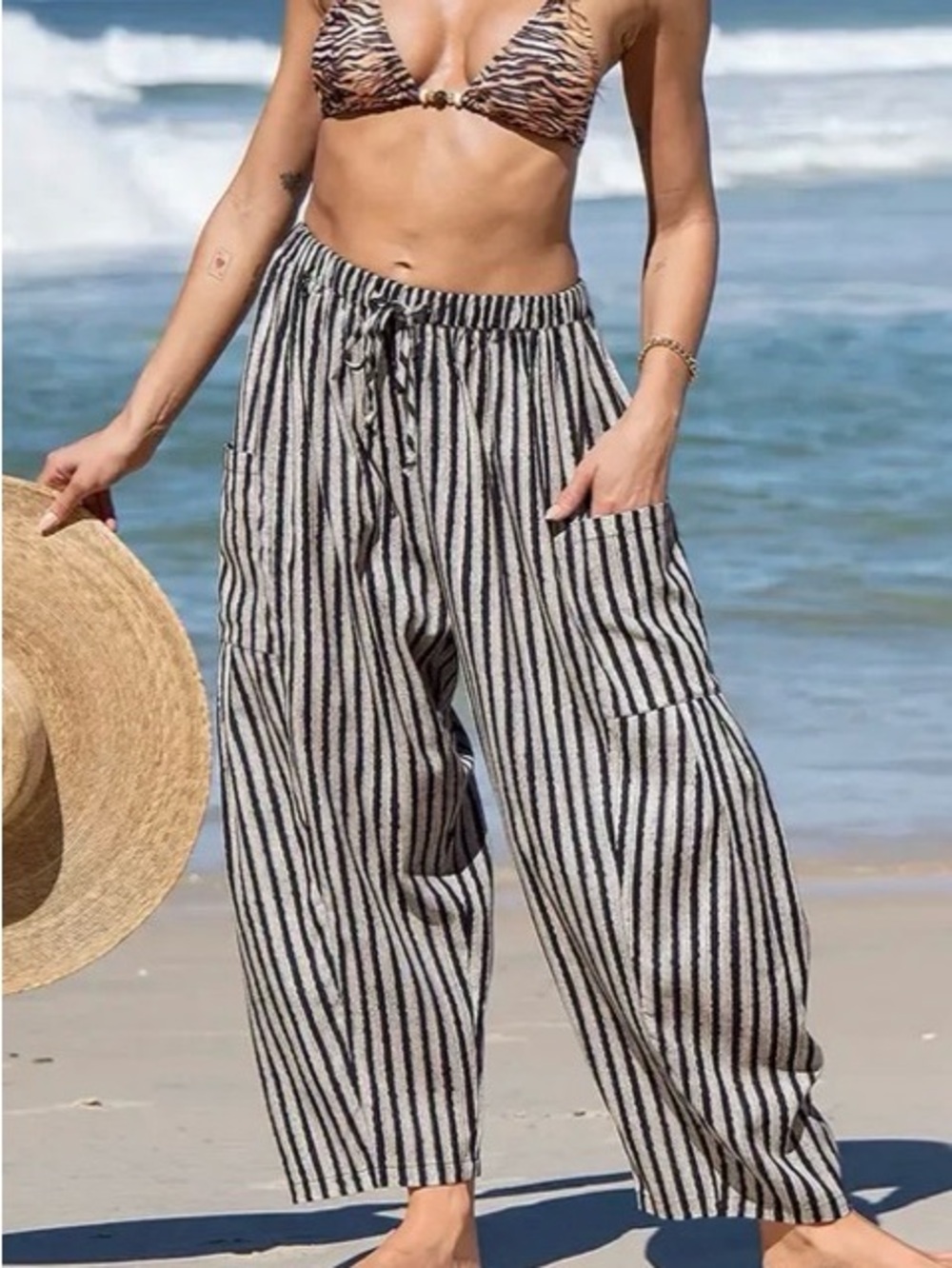 Tarse wide leg harem cropped pant XL